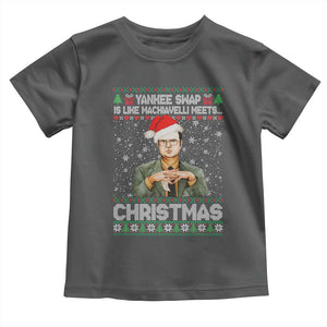 Funny Christmas Office Movie Toddler T Shirt Yankee Swap Is Like Machiavelli Meets Christmas TS11 Dark Heather Print Your Wear