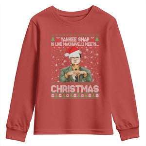 Funny Christmas Office Movie Youth Sweatshirt Yankee Swap Is Like Machiavelli Meets Christmas TS11 Red Print Your Wear