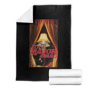 Funny Christmas Movie It Is A Major Award Throw Blanket Italian Leg Lamp TS11 Black Print Your Wear
