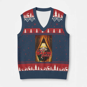 Funny Xmas Movie It Is A Major Award V-Neck Knit Sweater Vest Italian Leg Lamp TS11 Navy Red Print Your Wear