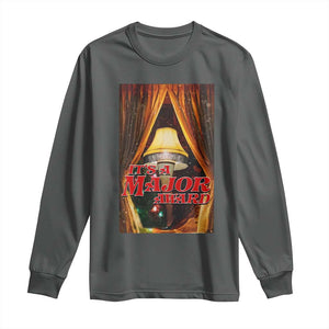 Funny Christmas Movie It Is A Major Award Long Sleeve Shirt Italian Leg Lamp TS11 Dark Heather Print Your Wear