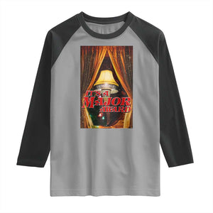 Funny Christmas Movie It Is A Major Award Raglan Shirt Italian Leg Lamp TS11 Sport Gray Black Print Your Wear