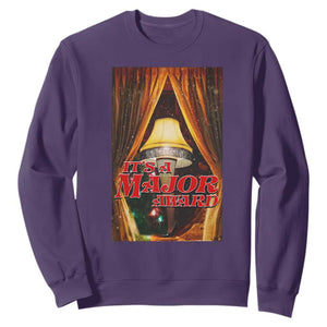 Funny Christmas Movie It Is A Major Award Sweatshirt Italian Leg Lamp TS11 Purple Print Your Wear