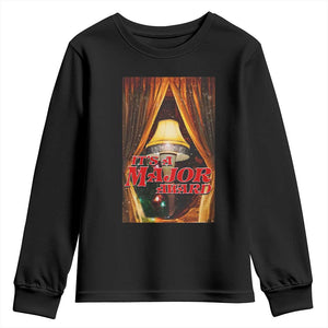 Funny Christmas Movie It Is A Major Award Youth Sweatshirt Italian Leg Lamp TS11 Black Print Your Wear