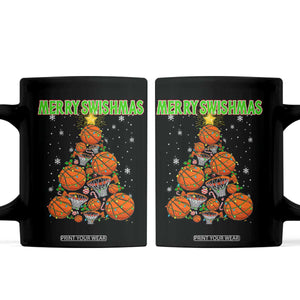 Christmas Basketball Merry Swishmas Coffee Mug Basketball Xmas Tree TS11 Black Print Your Wear