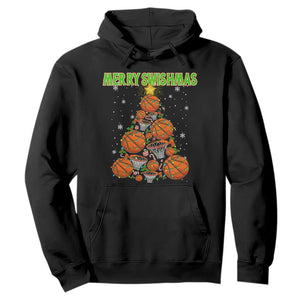 Christmas Basketball Merry Swishmas Hoodie Basketball Xmas Tree TS11 Black Print Your Wear