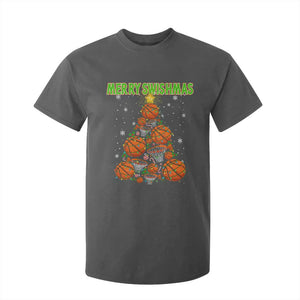 Christmas Basketball Merry Swishmas T Shirt For Kid Basketball Xmas Tree TS11 Dark Heather Print Your Wear