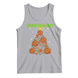 Christmas Basketball Merry Swishmas Tank Top Basketball Xmas Tree TS11 Athletic Heather Print Your Wear