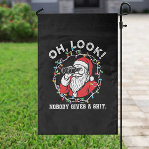 Funny Christmas Santa Oh Look Nobody Gives A Shit Garden Flag TS11 Print Your Wear