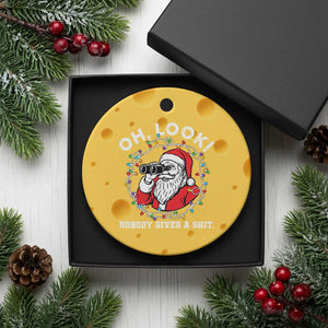 Funny Christmas Santa Oh Look Nobody Gives A Shit Ceramic Ornament TS11 1pc Yellow Cheese Print Your Wear