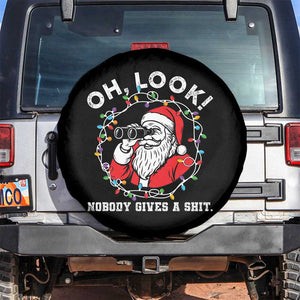 Funny Christmas Santa Oh Look Nobody Gives A Shit Spare Tire Cover TS11 No hole Black Print Your Wear