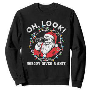 Funny Christmas Santa Oh Look Nobody Gives A Shit Sweatshirt TS11 Black Print Your Wear