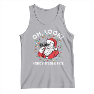 Funny Christmas Santa Oh Look Nobody Gives A Shit Tank Top TS11 Athletic Heather Print Your Wear
