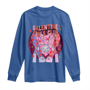 Funny Galentine Girls Club Long Sleeve Shirt Galentine's Day Chunky Heels Platform TS11 Royal Blue Print Your Wear