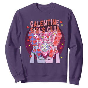Funny Galentine Girls Club Sweatshirt Galentine's Day Chunky Heels Platform TS11 Purple Print Your Wear