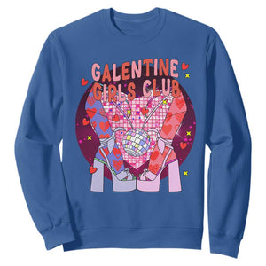Funny Galentine Girls Club Sweatshirt Galentine's Day Chunky Heels Platform TS11 Royal Blue Print Your Wear