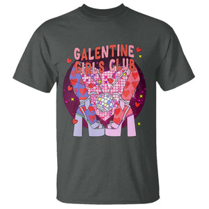 Funny Galentine Girls Club T Shirt Galentine's Day Chunky Heels Platform TS11 Dark Heather Print Your Wear