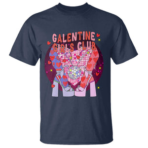Funny Galentine Girls Club T Shirt Galentine's Day Chunky Heels Platform TS11 Navy Print Your Wear