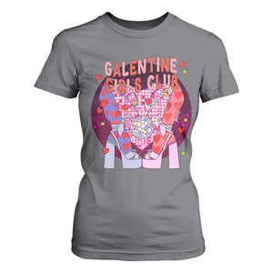 Funny Galentine Girls Club T Shirt For Women Galentine's Day Chunky Heels Platform TS11 Charcoal Print Your Wear