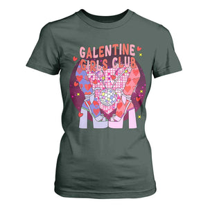 Funny Galentine Girls Club T Shirt For Women Galentine's Day Chunky Heels Platform TS11 Dark Forest Green Print Your Wear