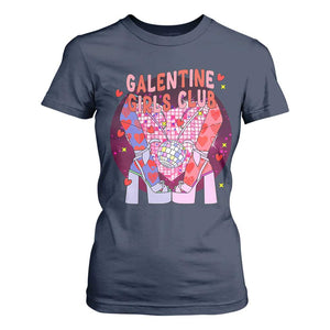 Funny Galentine Girls Club T Shirt For Women Galentine's Day Chunky Heels Platform TS11 Navy Print Your Wear