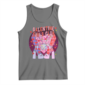 Funny Galentine Girls Club Tank Top Galentine's Day Chunky Heels Platform TS11 Black Heather Print Your Wear