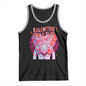 Funny Galentine Girls Club Tank Top Galentine's Day Chunky Heels Platform TS11 Black Athletic Heather Print Your Wear