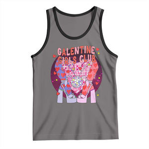 Funny Galentine Girls Club Tank Top Galentine's Day Chunky Heels Platform TS11 Deep Heather Black Print Your Wear