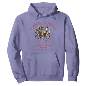 Funny Galentine's Day Hoodie No Date No Drama Just Wine Galentine Gang TS11 Violet Print Your Wear