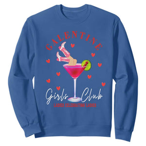 Funny Galentine's Day Sweatshirt Galentine Girls Club Ladies Celebrating Ladies TS11 Royal Blue Print Your Wear