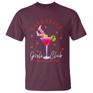 Funny Galentine's Day T Shirt Galentine Girls Club Ladies Celebrating Ladies TS11 Maroon Print Your Wear
