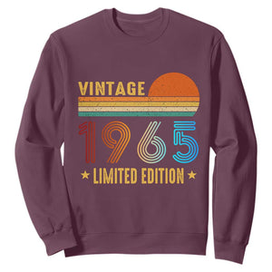 Funny Birthday Sweatshirt Vintage 1965 Limited Edition Bday Party TS11 Maroon Print Your Wear