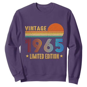 Funny Birthday Sweatshirt Vintage 1965 Limited Edition Bday Party TS11 Purple Print Your Wear