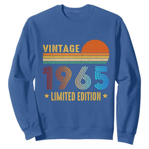Funny Birthday Sweatshirt Vintage 1965 Limited Edition Bday Party TS11 Royal Blue Print Your Wear