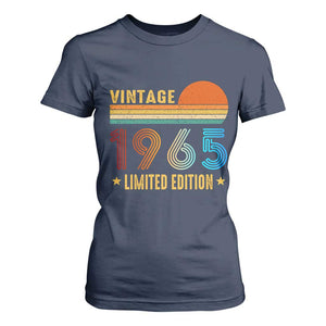 Funny Birthday T Shirt For Women Vintage 1965 Limited Edition Bday Party TS11 Navy Print Your Wear