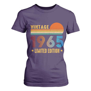 Funny Birthday T Shirt For Women Vintage 1965 Limited Edition Bday Party TS11 Purple Print Your Wear