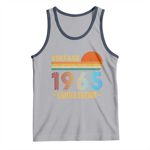 Funny Birthday Tank Top Vintage 1965 Limited Edition Bday Party TS11 Athletic Heather Navy Print Your Wear
