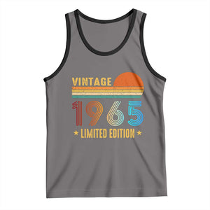 Funny Birthday Tank Top Vintage 1965 Limited Edition Bday Party TS11 Deep Heather Black Print Your Wear