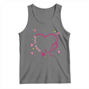 Personalized Valentine's Day Nursing Tank Top Custom Name Nurse Doctor Heart Stethoscope TS11 Black Heather Print Your Wear