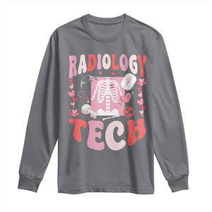 Funny Radiology Tech Valentine's Day Long Sleeve Shirt Rad Tech Nurse Xray Hearts TS11 Charcoal Print Your Wear
