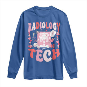 Funny Radiology Tech Valentine's Day Long Sleeve Shirt Rad Tech Nurse Xray Hearts TS11 Royal Blue Print Your Wear