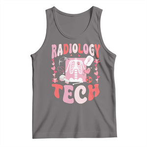 Funny Radiology Tech Valentine's Day Tank Top Rad Tech Nurse Xray Hearts TS11 Deep Heather Print Your Wear