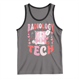 Funny Radiology Tech Valentine's Day Tank Top Rad Tech Nurse Xray Hearts TS11 Deep Heather Black Print Your Wear