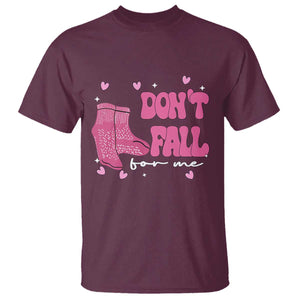 Funny Fall Physical Therapy Valentine's Day T Shirt Don't Fall For Me Fall Prevention Nurse TS11 Maroon Print Your Wear