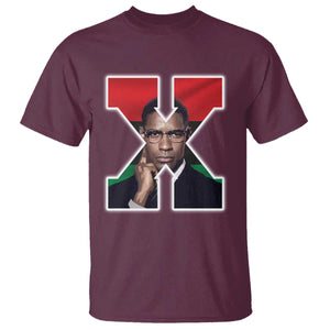 Malcolm X Black History Month Black Liberation Flag T Shirt TS11 Maroon Print Your Wear