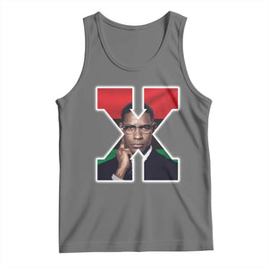 Malcolm X Black History Month Black Liberation Flag Tank Top TS11 Black Heather Print Your Wear