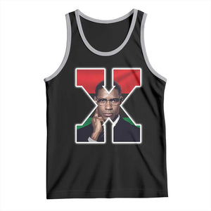 Malcolm X Black History Month Black Liberation Flag Tank Top TS11 Black Athletic Heather Print Your Wear