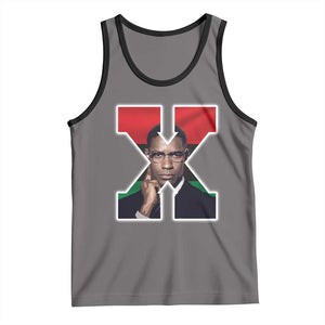 Malcolm X Black History Month Black Liberation Flag Tank Top TS11 Deep Heather Black Print Your Wear