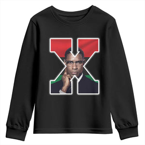 Malcolm X Black History Month Black Liberation Flag Youth Sweatshirt TS11 Black Print Your Wear
