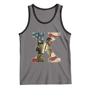 Malcolm X Tank Top Black History Leaders American Flag TS11 Deep Heather Black Print Your Wear